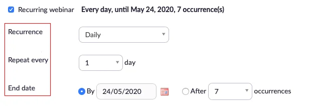 hướng dẫn sử dụng zoom webinar: lặp lại hội thảo trực tuyến trên zoom