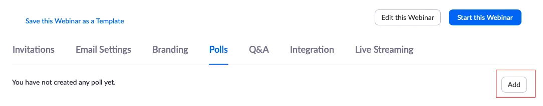 hướng dẫn sử dụng zoom webinar: tạo Poll trên zoom webinar