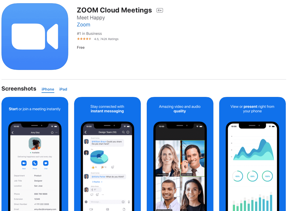 Cách tải zoom meeting của Apple Store
