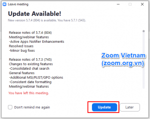 Read more about the article Hướng dẫn Nâng cấp Zoom Client mới nhất (Update 2024)