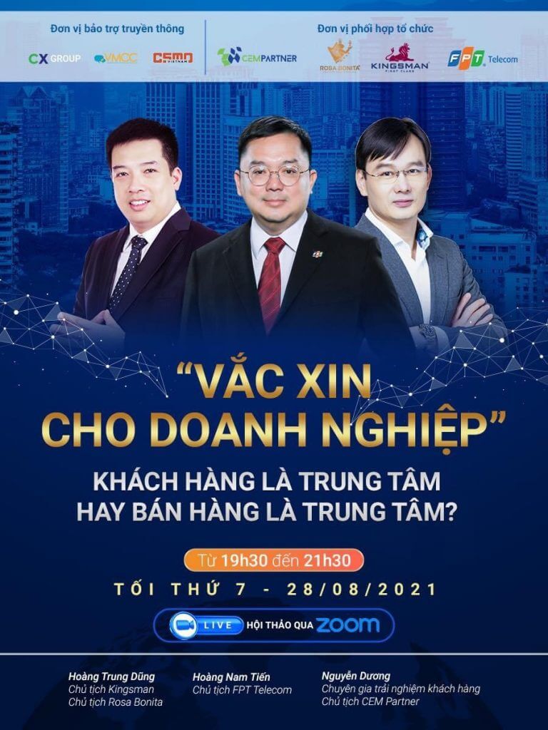 Read more about the article FPT Telecom, CEMPartner, Kingsman lựa chọn Zoom Webinar tổ chức hội thảo “Vắc xin cho doanh nghiệp”