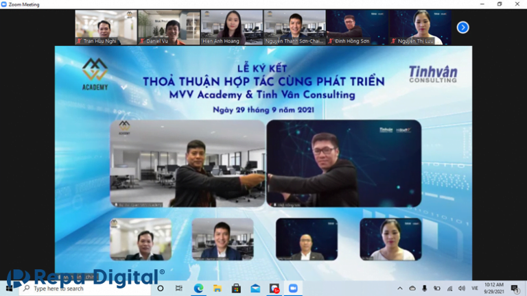 Read more about the article MVV Academy & Tinh Vân lựa chọn Zoom Meeting tổ chức lễ ký kết Hợp tác