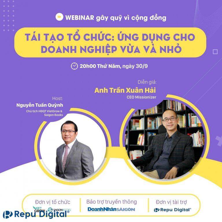 Read more about the article Zoom Việt Nam & Repu tài trợ Zoom Webinar cho hội thảo của Saigon Books & VietGrow: “Tái tạo tổ chức SME”