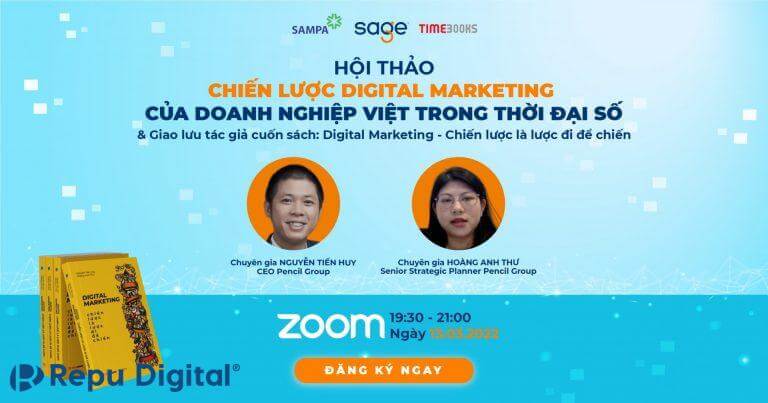 Read more about the article Pencil Group, học viện Sage và TimeBook lựa chọn Zoom tổ chức lễ ra mắt sách Chiến lược Digital Marketing