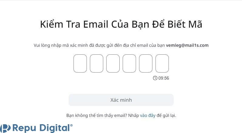 mã xác minh email